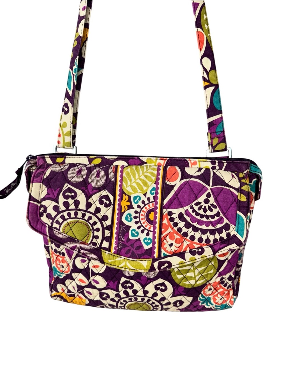 Vera Bradley Plum Crazy Hipster Retired Purse Bag Crossbody Shoulder - Picture 3 of 8